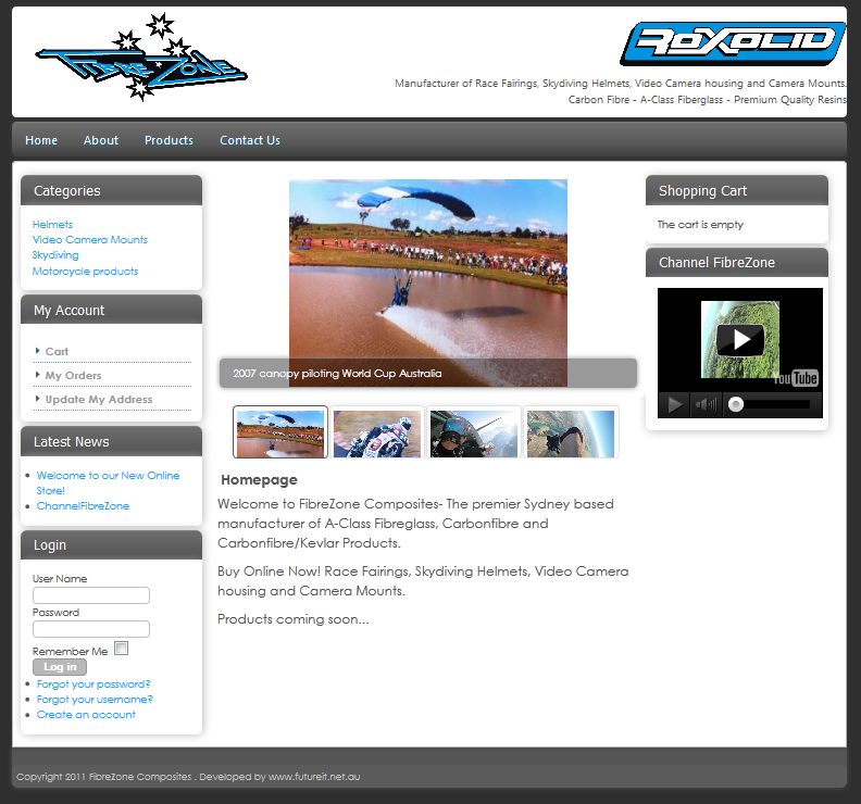 FibreZone ecommerce store Website Design