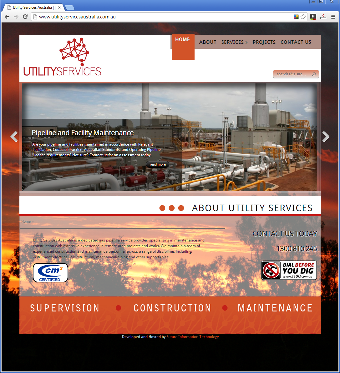 wordpress website design utility services mining industry